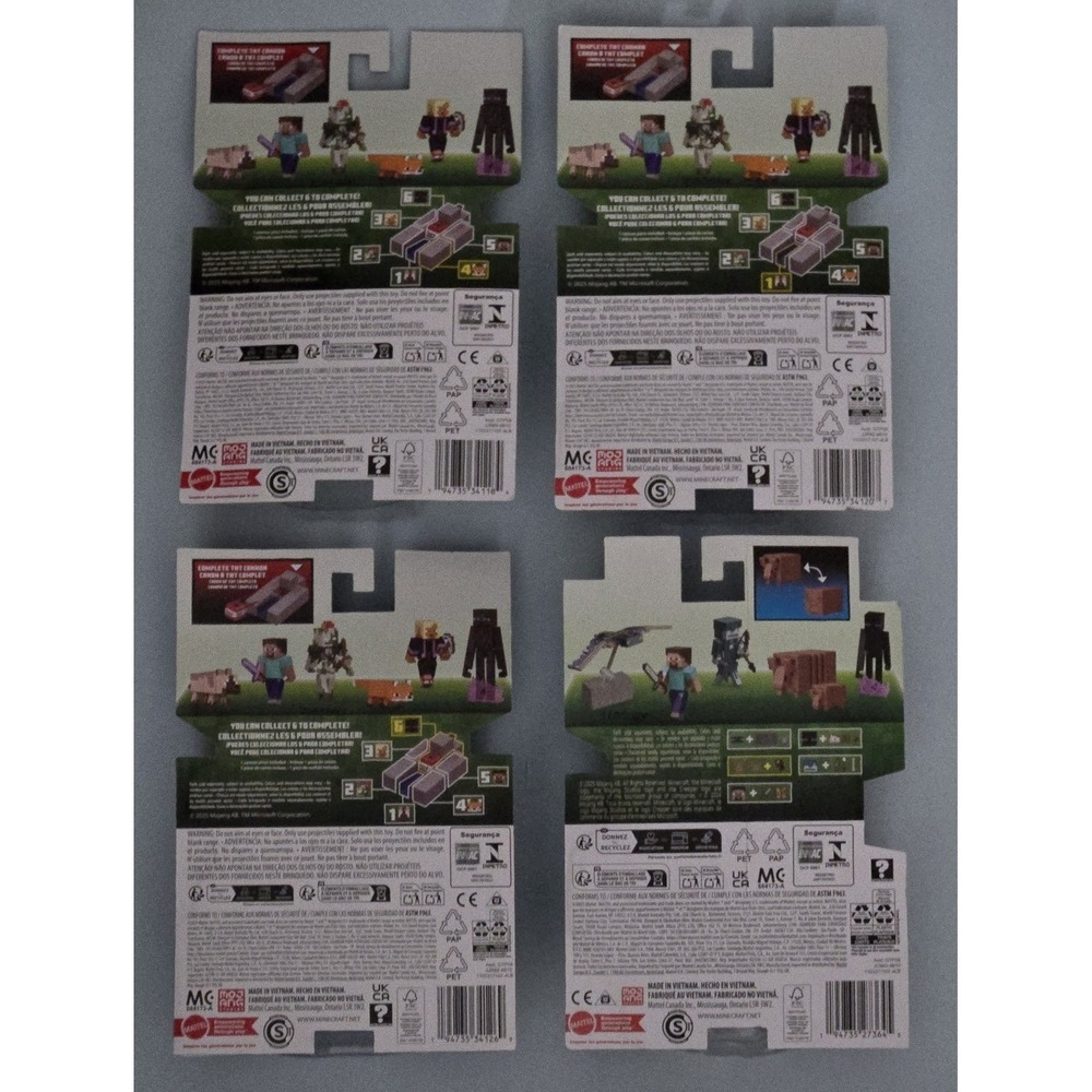 Minecraft Creature & Mob Figures Lot 4 3.5" Mojang‎ New Redstone Variants - Picture 2 of 9